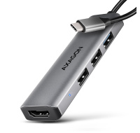 AXAGON HMC-H3A, USB 5Gbps hub, 3x USB-A, HDMI 4k/30Hz, kabel USB-C 15cm