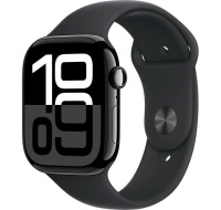 Apple Watch Series 10 GPS 46mm Jet Black Aluminium Case with Black Sport Band - M/L