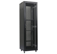 XtendLan 19" stojanový rozvaděč 47U 600x1000, nosnost 1000kg, perforované dveře i záda, kolečka, rozložený, černý
