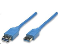 MANHATTAN Kabel USB 3.0 A-A prodlužovací 2m, modrý