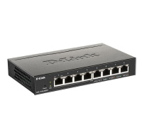 D-Link DGS-1100-08PV2 8-port Gigabit Smart Managed PoE switch, PoE budget 64W, fanless