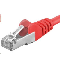 PREMIUMCORD Patch kabel CAT6a S-FTP, RJ45-RJ45, AWG 26/7 5m červená