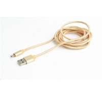 GEMBIRD Kabel USB A Male/Micro B Male 2.0, 1,8m, opletený, zlatý, blister