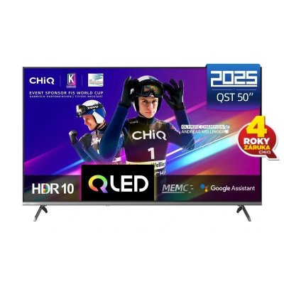BAZAR - CHiQ U50QST TV 50", UHD, QLED, ultratenká, Google TV, DLG 120 Hz, Dolby Audio, Frameless, metalická - Poškozený