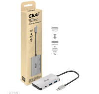 Club3D hub USB-C Gen2 PD na 2x USB-C 10G porty a 2x USB-A 10G porty