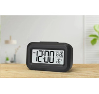 WG - Budík s vnitřním teploměrem WG DigiTherm Alarm / black