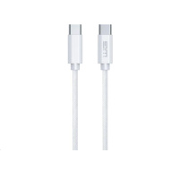 WG - Datový kabel Type-C na Type-C, 3 metry, 3A, 60W, bílá