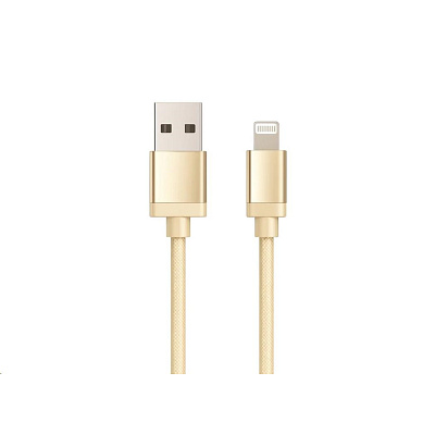 WG - Datový kabel Lightning MFI na USB-A, 1 metr, zlatá