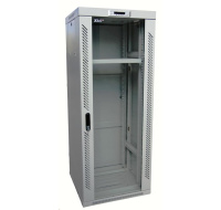 LEXI-Net 19" stojanový rozvaděč 27U 600x600 rozebiratelný, ventilační jednotka, termostat, kolečka, 600kg, sklo, šedý