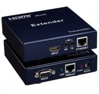 PremiumCord HDMI HDBaseT 4K extender na 100m, over IP, jeden vysílač na více přijímačů