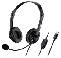 GENIUS sluchátka HS-230U, USB-C, černá