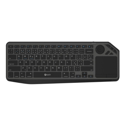 C-TECH Klávesnice WLTK-02, Bezdrátová, Touchpad, černá