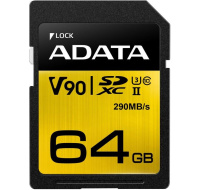 ADATA SDXC karta 64GB UHS-I U3 Class 10, Premier One (R: 290MB / W: 260MB)