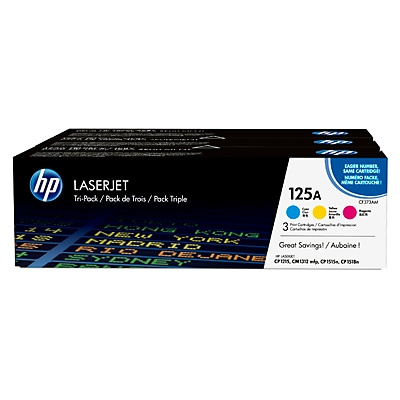 HP 125A CMY 3-pack LJ Toner Cart, CF373AM (1,400 / 1,400 / 1,400 pages)