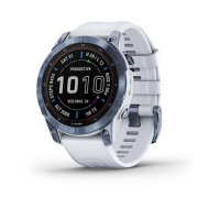 Garmin fenix 7 Sapphire Solar,Titan Blue/ White Silicone Band, EU