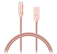 CONNECT IT Wirez Steel Knight USB-C (Type C) - USB-A, metallic rose-gold, 1 m