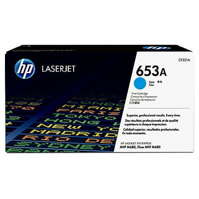 HP 653A Cyan LJ Toner Cart, CF321A (16,500 pages)