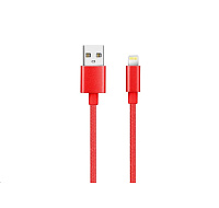WG - Datový kabel Lightning MFI na USB-A, 1 metr, červená