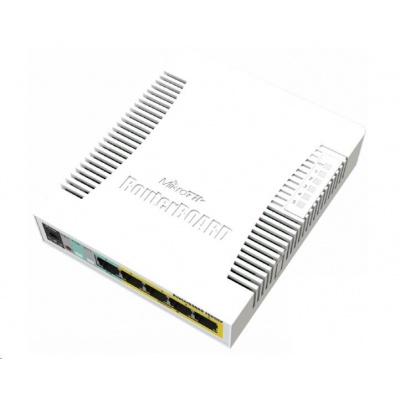 MikroTik RouterBOARD CSS106-1G-4P-1S (RB260GSP), TF470 CPU,nastavitelný switch, 5x LAN, 1xSFP slot, PoE OUT, vč. SwOS