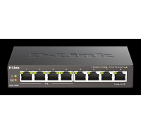 D-Link DGS-1008P 8-port Gigabit Desktop Switch, 4 porty jsou PoE+, PoE budget 68W