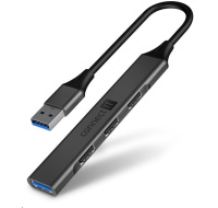 CONNECT IT USB-A hub, (1xUSB-A 3.0, 3xUSB-A 2.0), externí, antracitová