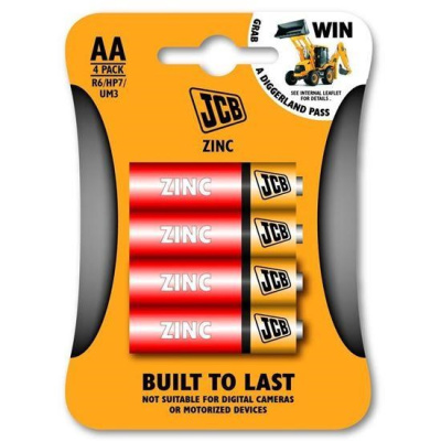 JCB zinko-chloridová baterie R06, blistr 4 ks