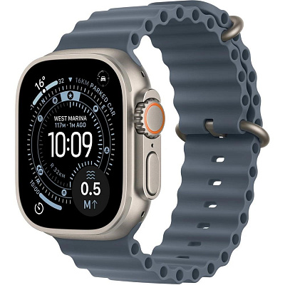 Apple Watch Ultra 3 GPS + Cellular 49mm Natural Titanium Case with Anchor Blue Ocean Band