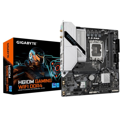 BAZAR - GIGABYTE MB Sc LGA1700 H610M GAMING WIFI DDR4, Intel H610, 2xDDR4, 2xDP, 1xHDMI, WiFi, mATX - Poškozený obal (Ko