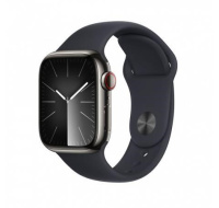APPLE Watch Series 9 GPS + Cellular 45mm Graphite Stainless Steel Case with Midnight Sport Band - M/L