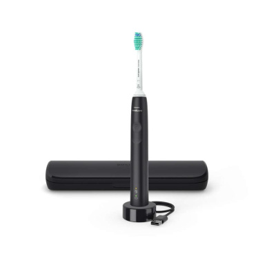 Philips HX3673/14 Sonicare 3100, zubní kartáček, pro dospělé, 31000 kmitů/min, časovač, tlakový senzor, pouzdro, černý