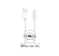 WG - Datový kabel Lightning MFI na USB-A, 1 metr, 2,4A , bílá