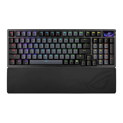 ASUS klávesnice ROG Azoth 96 HE, Mechanická, Bezdrátová, BT, RF 2.4GHz, US, černá