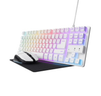 TRUST Sada klávesnice + myš + mousepad GXT 794W 3v1 Gaming Bundle, bílá