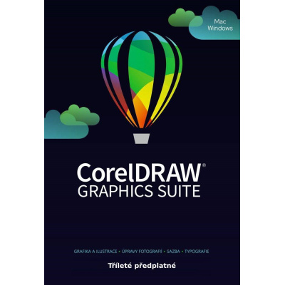 CorelDRAW Graphics Suite 3 roky obnova pronájmu licence (5-50) EN/FR/DE/IT/SP/BP/NL/CZ/PL