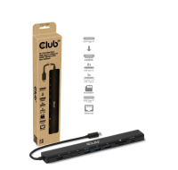 Club3D Dokovací stanice 10v1, USB-C 3.2, 1xHDMI, 2xUSB-C, 3xUSB, 1xmicroSD/SD, 1xUSB-C PD140W, 1xRJ45, černá