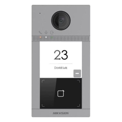 HIKVISION DS-KV8113-WME1(B)/Flush, IP dveřní interkom 1-tlač., čtečka karet, 2MPx kamera, WiFi, zápustný