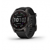 Garmin fenix 7s Sapphire Solar, Titan Carbon Gray/ Black Silicone Band