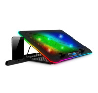 EVOLVEO Ania 9RGB, chladící podložka pod notebook, 6x ventilátor, RGB podsvícení ventilátorů a obvodu