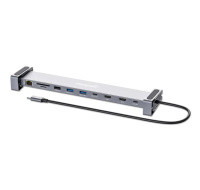 MANHATTAN Dokovací stanice USB-C 10v1, 2xHDMI, USB-C 3.0, USB-C PD 100W, 3xUSB-A 3.0, SD/microSD, RJ45