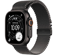 Apple Watch Ultra 3 GPS + Cellular 49mm Black Titanium Case with Black Titanium Milanese Loop - Small