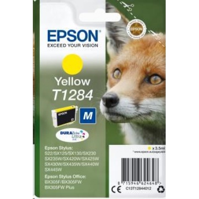 EPSON ink bar Singlepack "Liška" Yellow T1284 DURABrite Ultra Ink (3,5 ml)