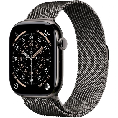 Apple Watch Series 11 GPS + Cellular 46mm Slate Titanium Case with Slate Milanese Loop - S/M