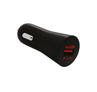 WG - Autonabíječka Fast 1x USB-A, Quick Charge 3.0, 5 V - 9 V - 12 V, černá