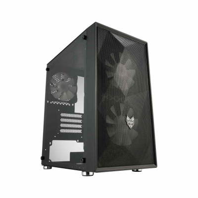 Fortron skříň Mini Tower CST130, průhledná bočnice, Micro-ATX, 3x 120mm větrák