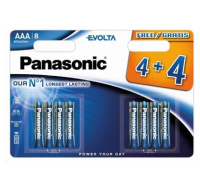 PANASONIC Alkalické baterie Evolta Platinum LR03EGE/8BW 4+4F AAA 1,5V (Blistr 8ks)