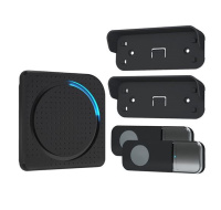 Solight bezdrátový zvonek, 2 tlačítka, do zásuvky, 200m, černý, learning code