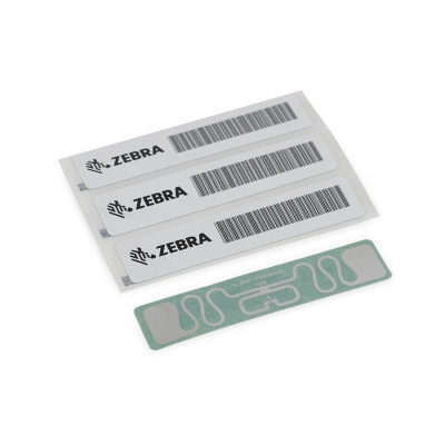 Zebra RFID Label, 45x13mm, Printable White PET, 3" core, 800/roll,