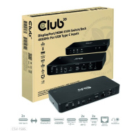 Club3D Dokovací stanice DisplayPort / HDMI KVM Switch, USB-C, PD