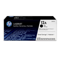 HP 12A Black 2-pack LJ Toner Cart, Q2612AD (2,000 / 2,000 pages)