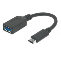 MANHATTAN Kabel Superspeed USB-C na USB, 15cm, černá